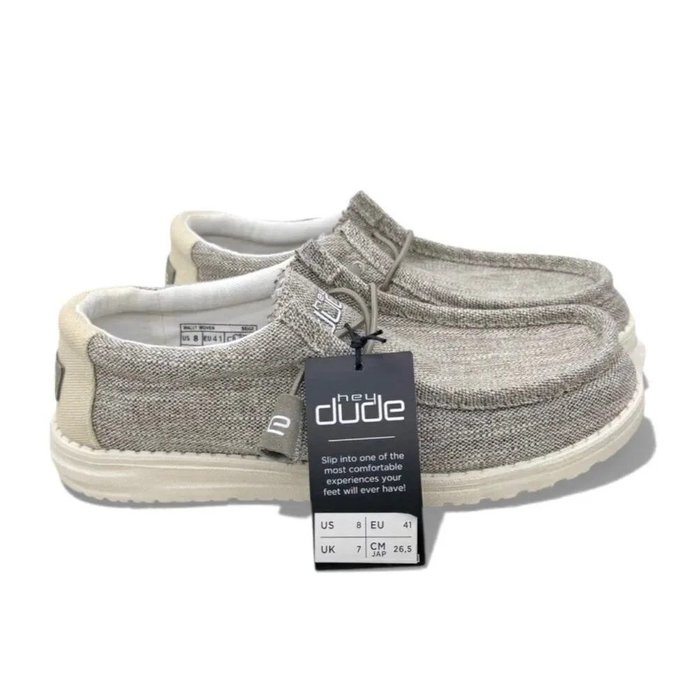 Hey Dude Wally Woven Slip-On Loafers Men’s 8 Canvas Casual Shoes Lightweight